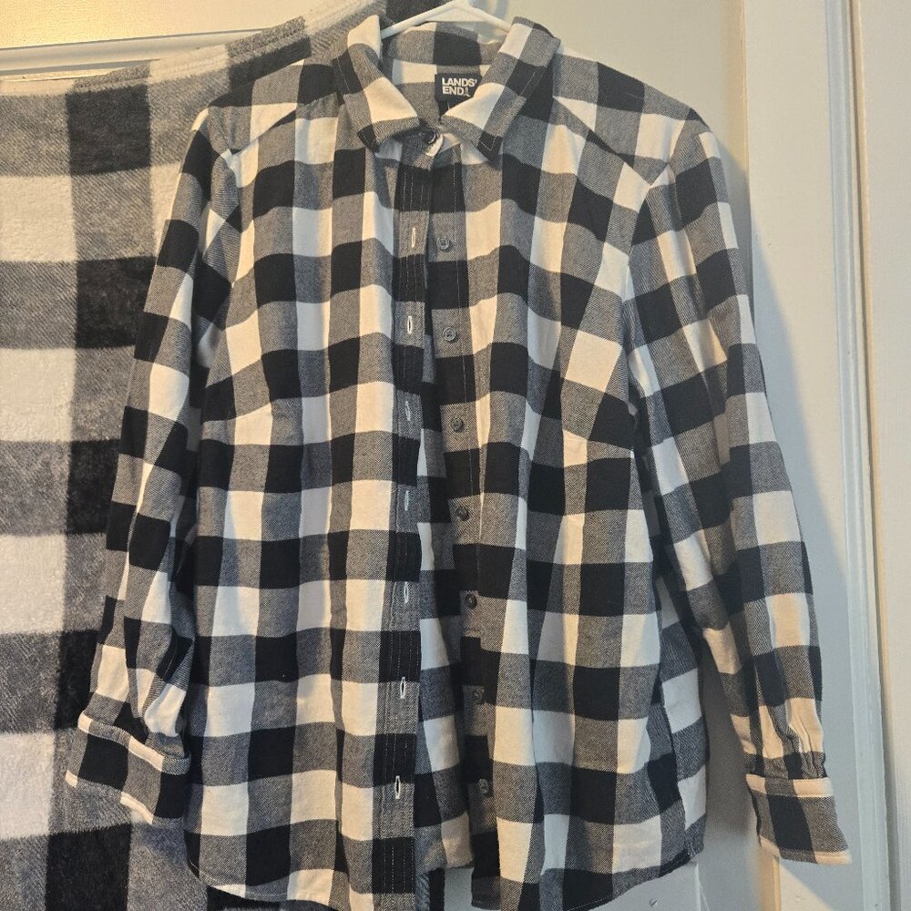 black and white checked flannel